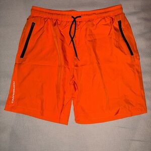 Men’s Orange Performance Shorts with Black Accents
